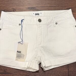 PAIGE NWT Women's Crisp White Jean Shorts